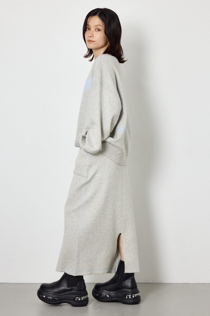 スウェットライク2wayオフショルニットトップス T.GRY FREE