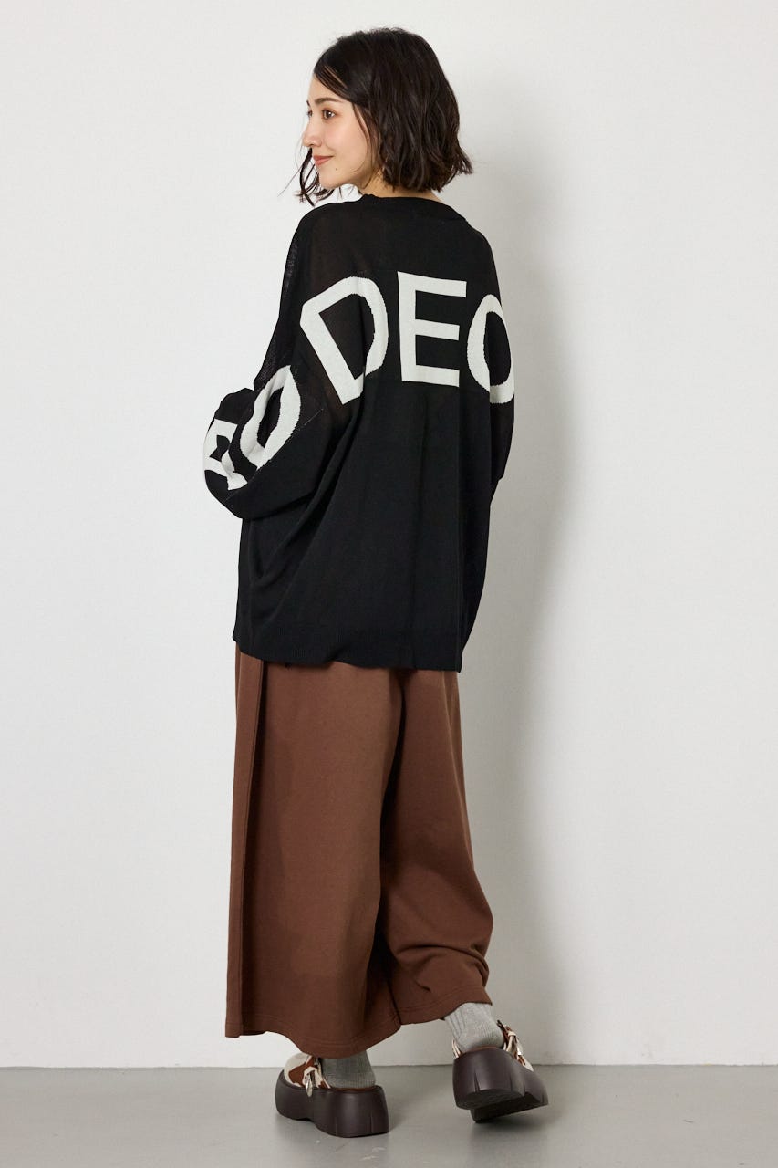 WIDE LOGO ニットカーディガン BLK FREE