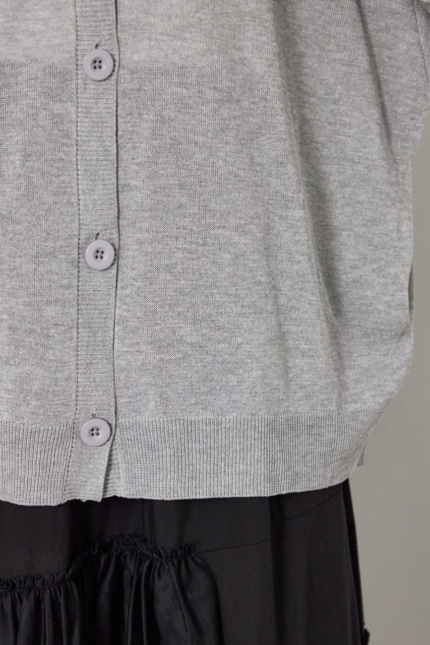 WIDE LOGO ニットカーディガン L/T.GRY FREE