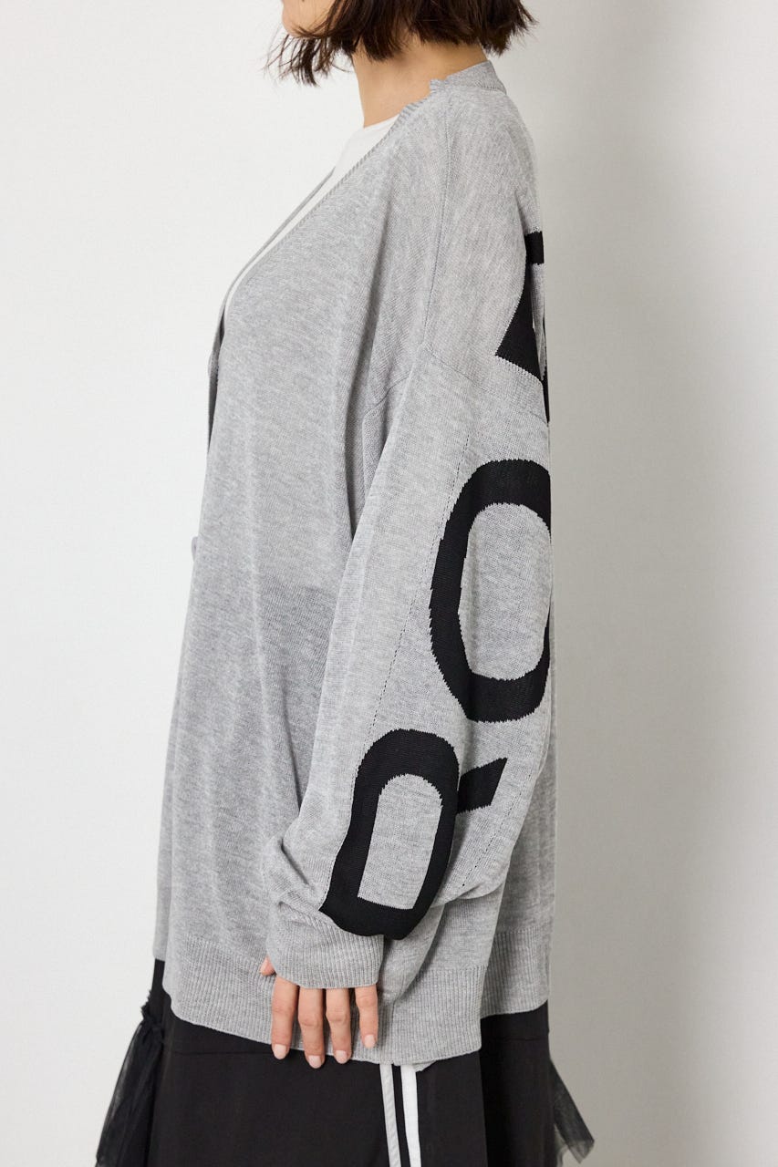 WIDE LOGO ニットカーディガン L/T.GRY FREE
