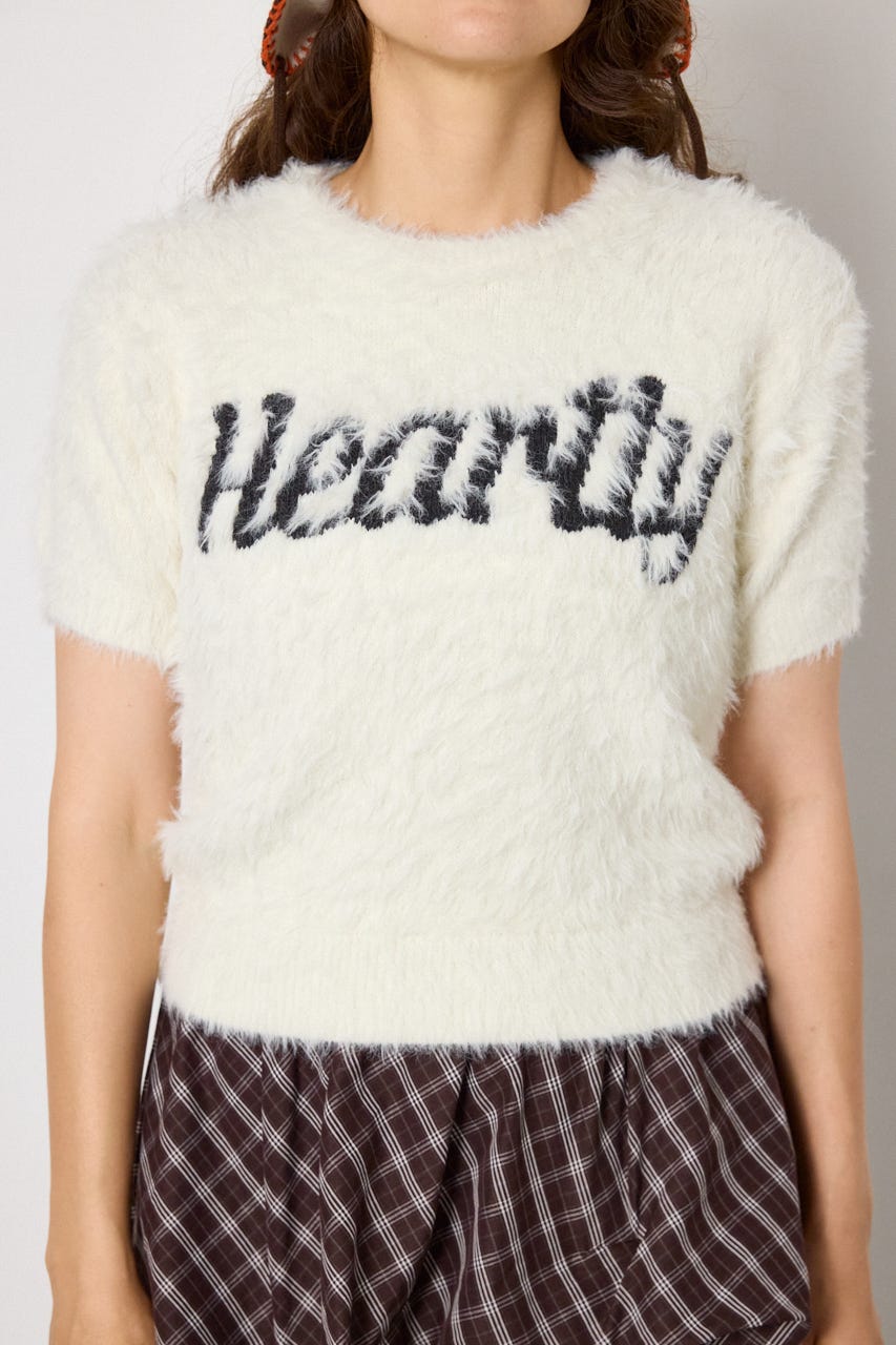 Heartlyシャギー半袖ニット IVOY FREE