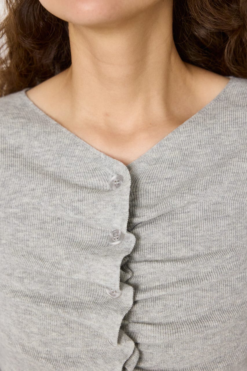 クシュクシュニットカーディガン T.GRY FREE