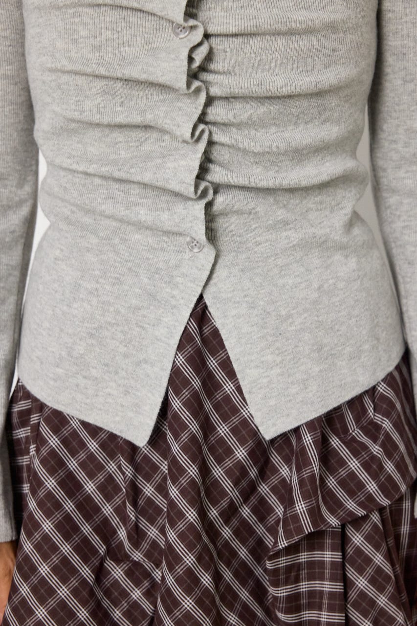 クシュクシュニットカーディガン T.GRY FREE