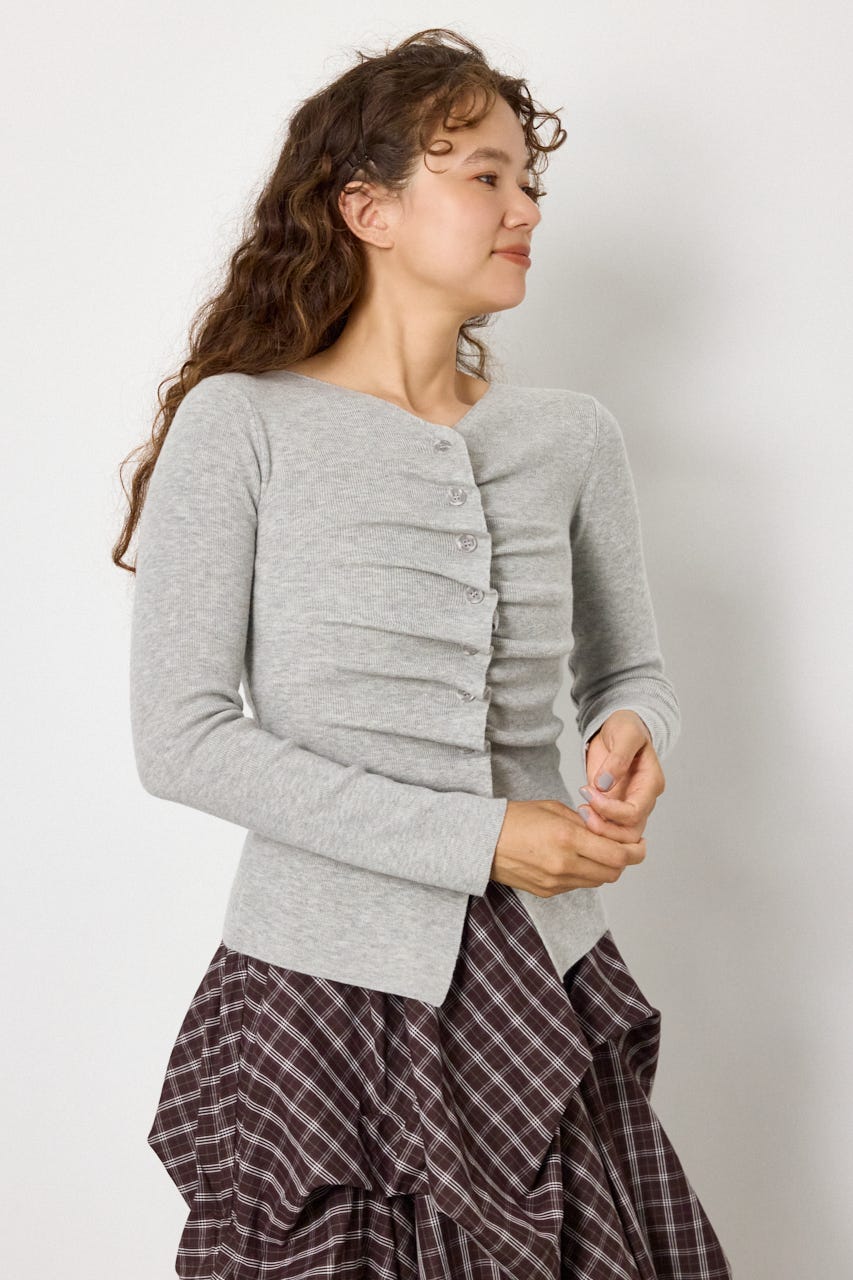 クシュクシュニットカーディガン T.GRY FREE