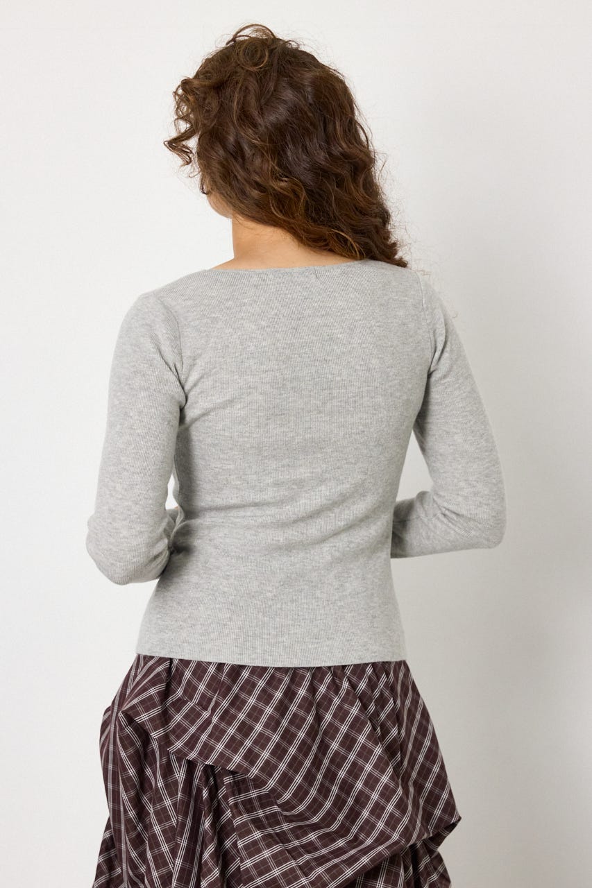 クシュクシュニットカーディガン T.GRY FREE