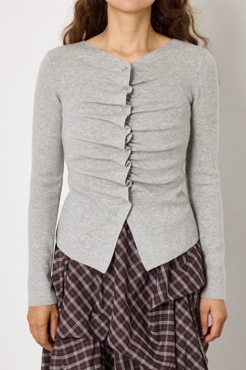 クシュクシュニットカーディガン T.GRY FREE