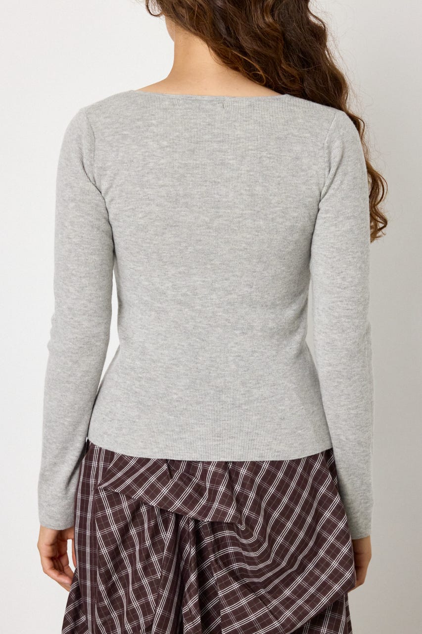 クシュクシュニットカーディガン T.GRY FREE