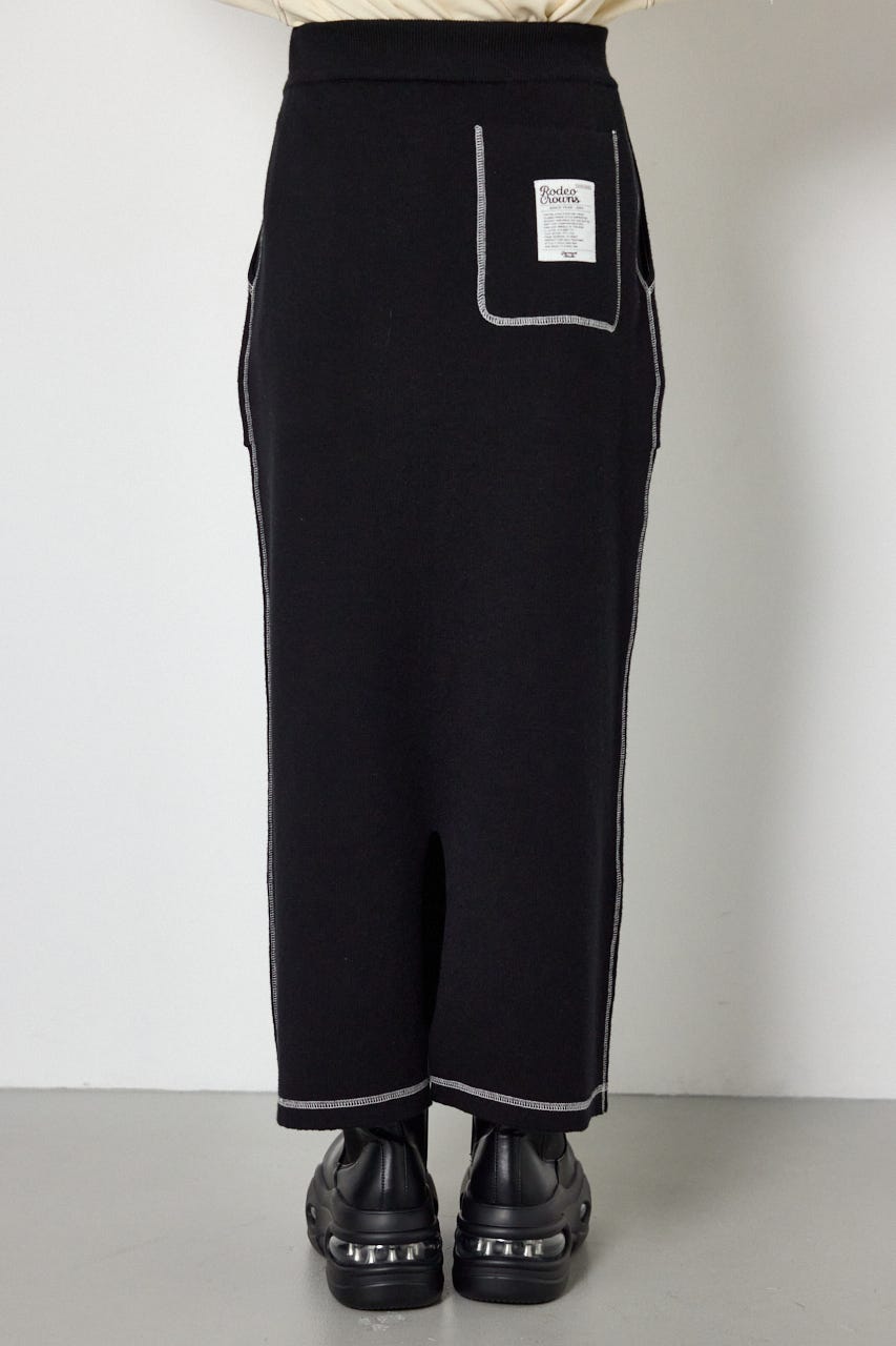 スウェットライクニットスカート BLK FREE