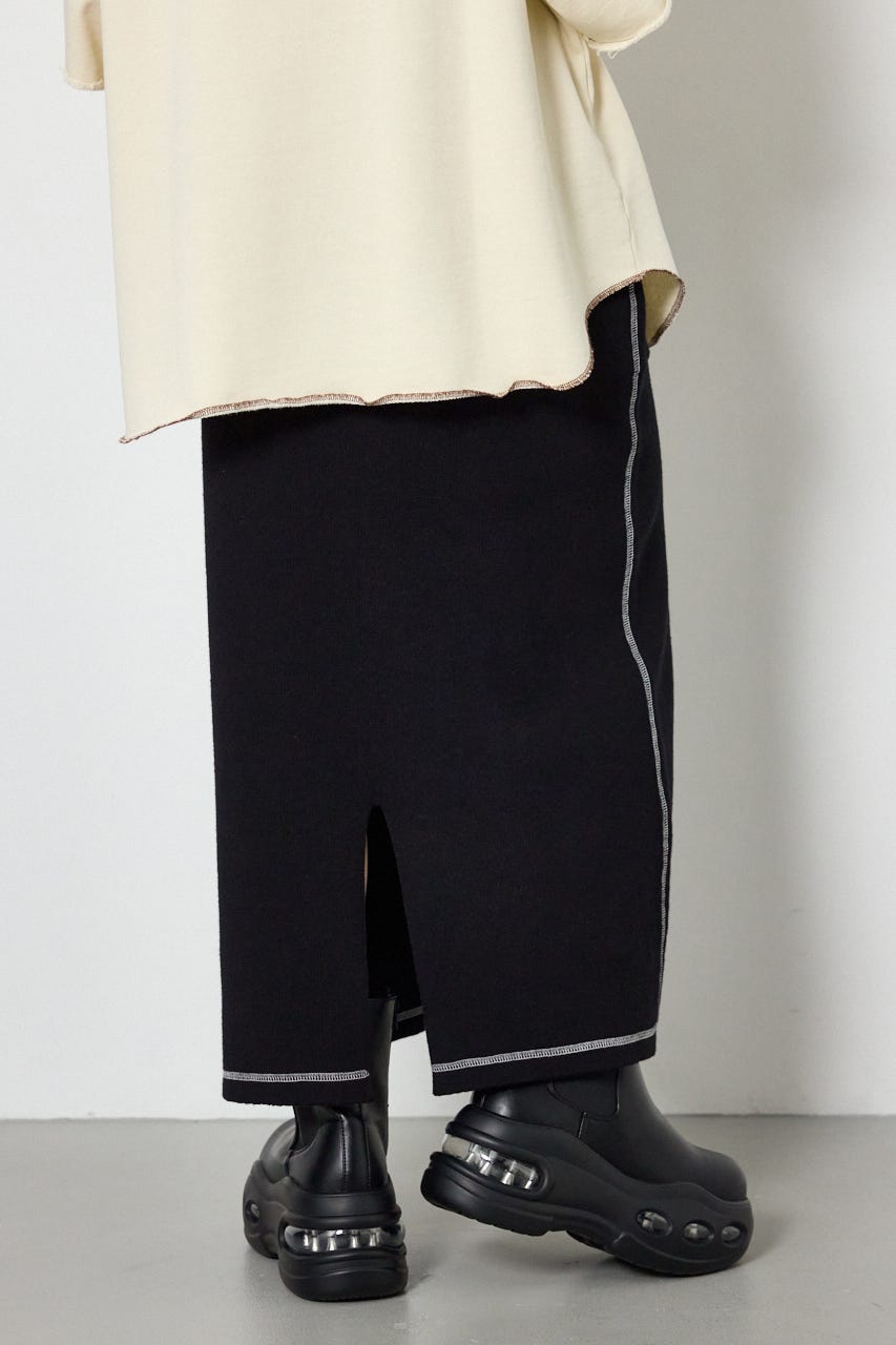 スウェットライクニットスカート BLK FREE