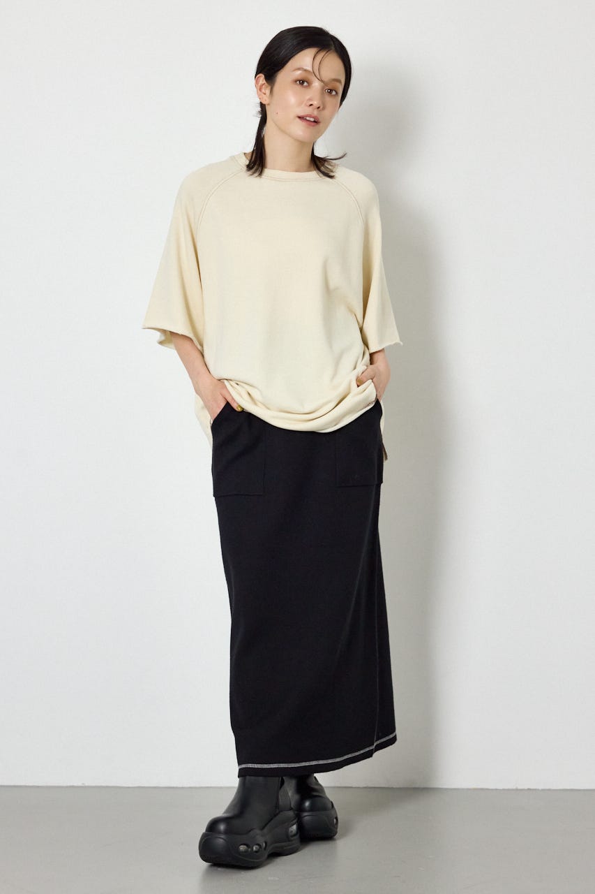 スウェットライクニットスカート BLK FREE