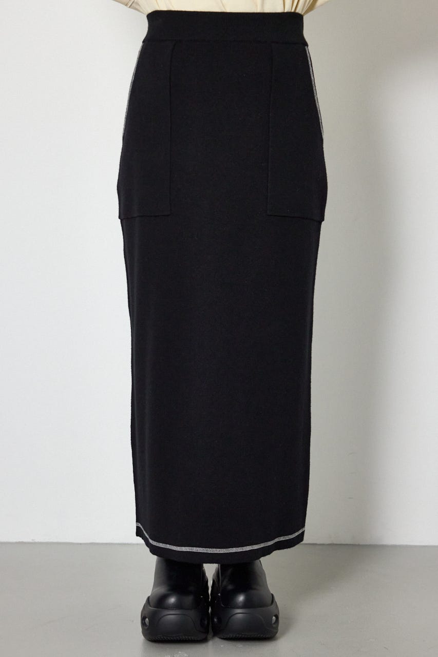 スウェットライクニットスカート BLK FREE