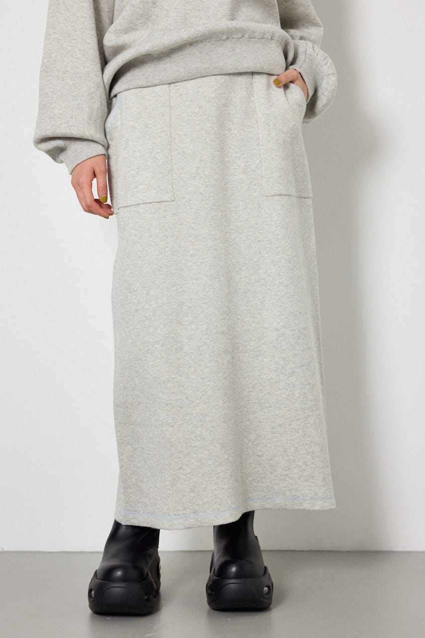 スウェットライクニットスカート L/T.GRY FREE