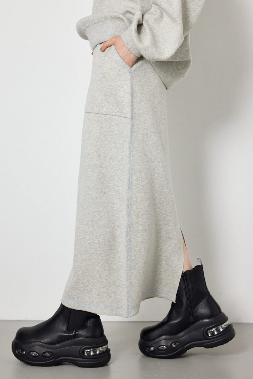 スウェットライクニットスカート L/T.GRY FREE