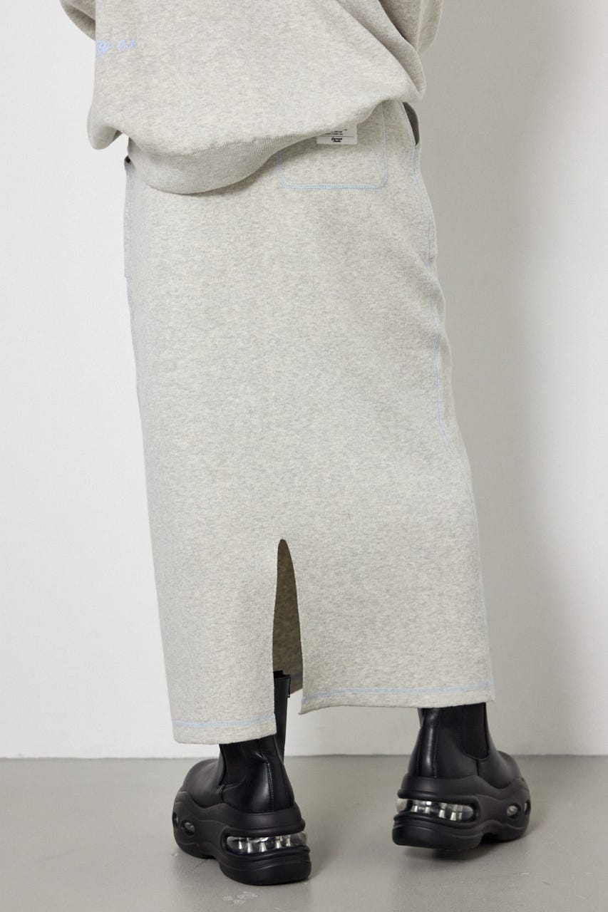 スウェットライクニットスカート L/T.GRY FREE