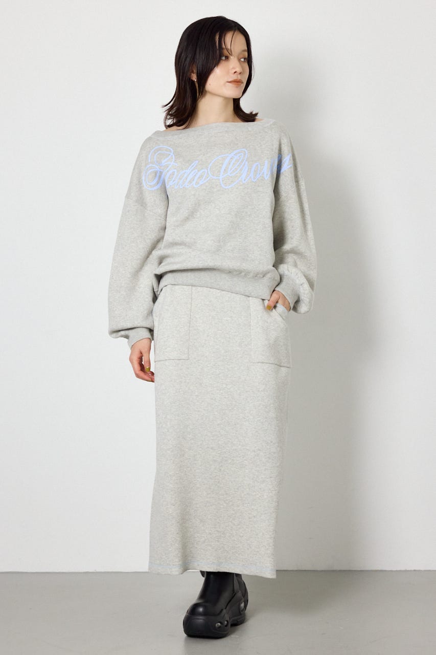 スウェットライクニットスカート L/T.GRY FREE