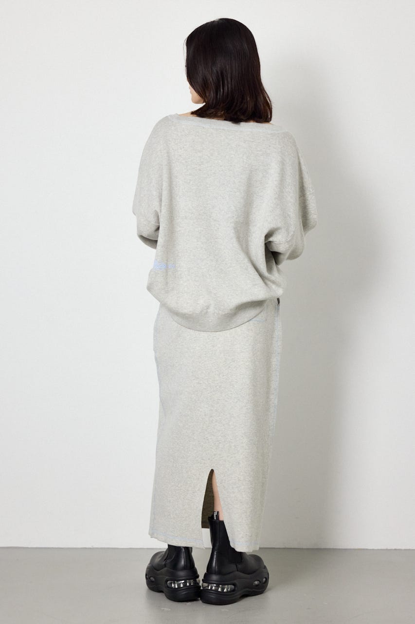 スウェットライクニットスカート L/T.GRY FREE
