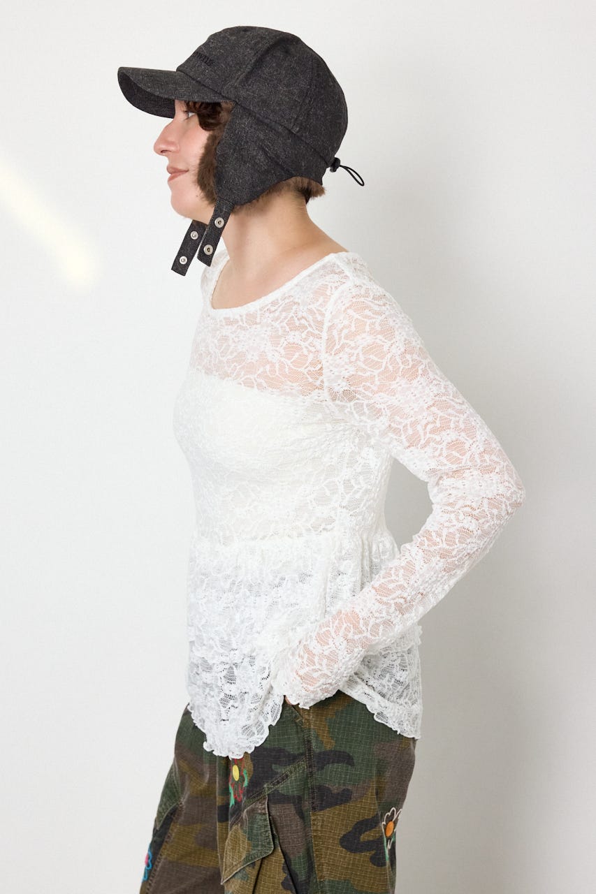 アソートフリルペプラムトップス WHT FREE