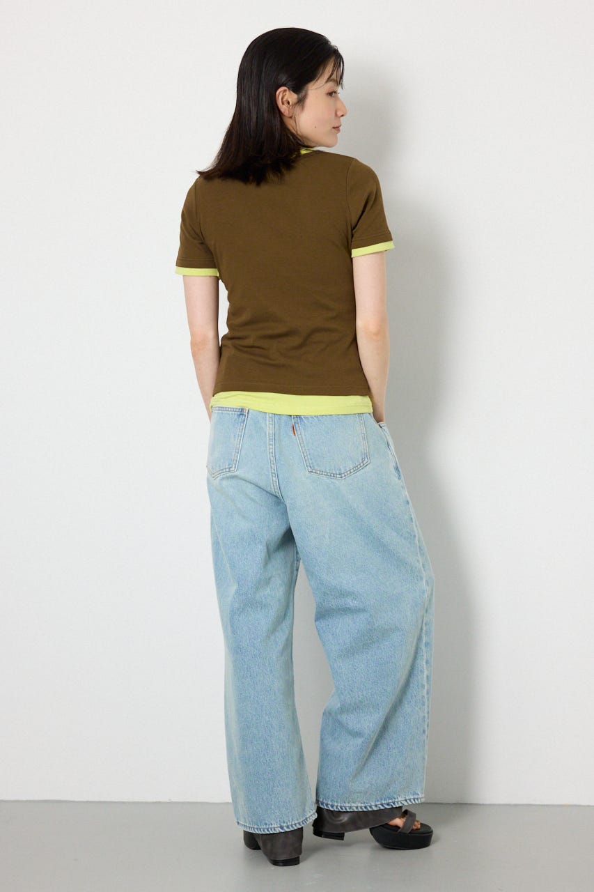 フェイクレイヤードヘンリーTシャツ BRN FREE