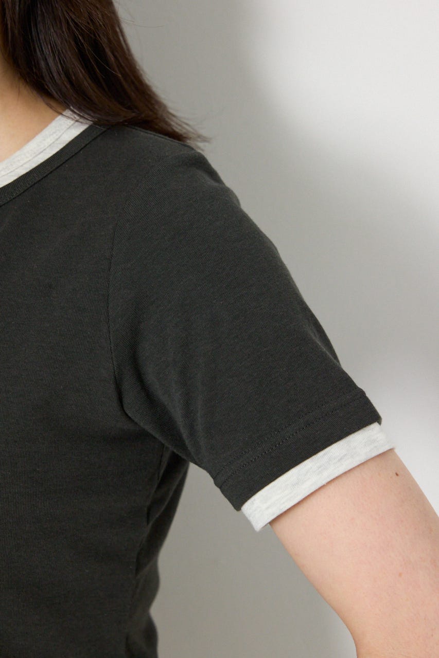 フェイクレイヤードヘンリーTシャツ C.GRY FREE