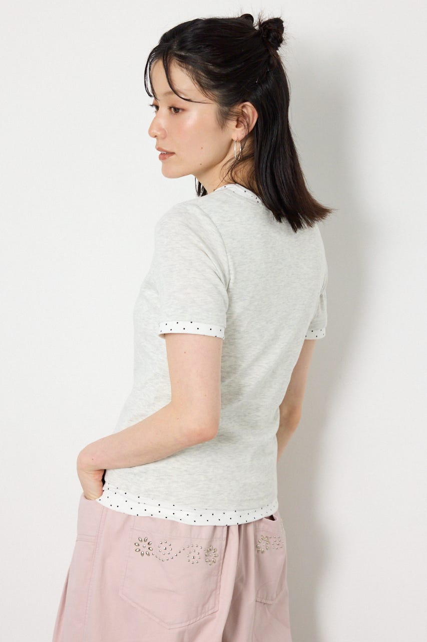 フェイクレイヤードヘンリーTシャツ L/T.GRY FREE