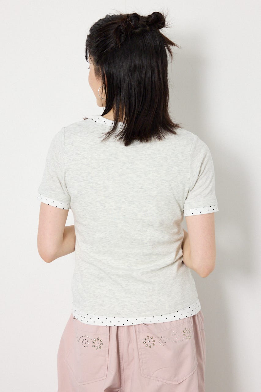 フェイクレイヤードヘンリーTシャツ L/T.GRY FREE