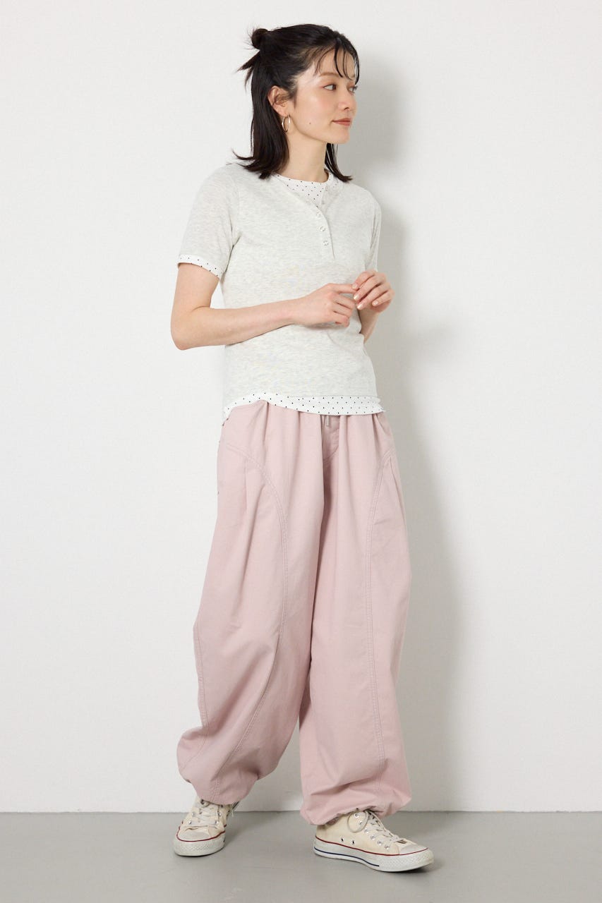 フェイクレイヤードヘンリーTシャツ L/T.GRY FREE