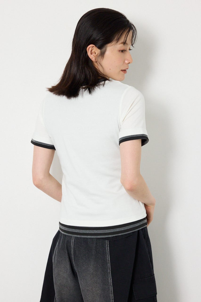 フェイクレイヤードヘンリーTシャツ O/WHT FREE