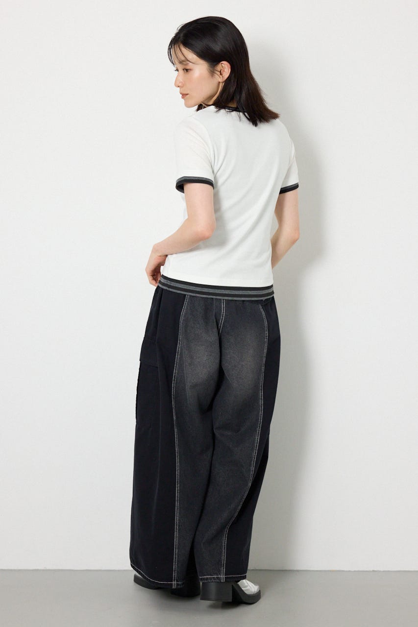 フェイクレイヤードヘンリーTシャツ O/WHT FREE