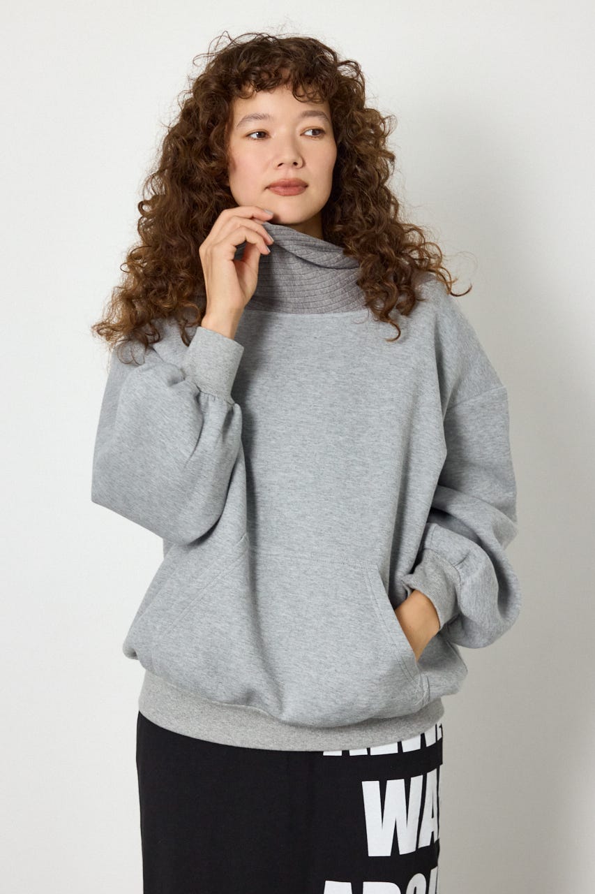 2WAYオフショルダーフーディー L/T.GRY FREE