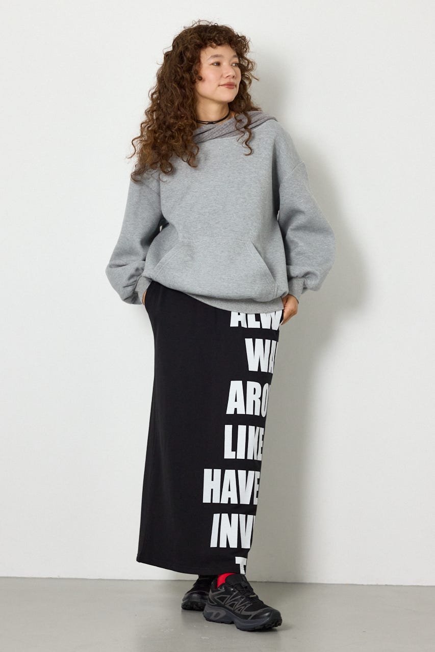 2WAYオフショルダーフーディー L/T.GRY FREE
