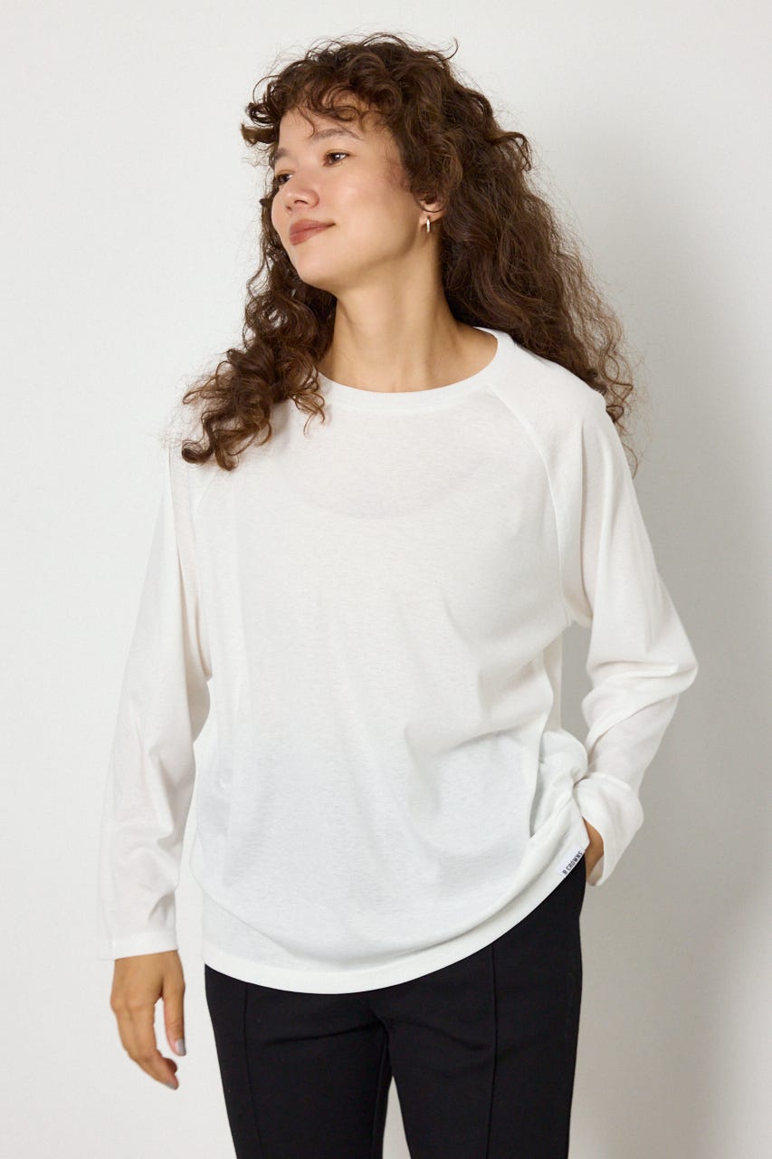 ラグランベーシックロンTEE WHT FREE