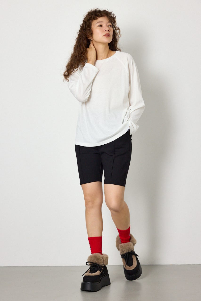 ラグランベーシックロンTEE WHT FREE