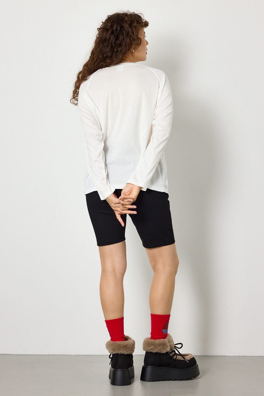 ラグランベーシックロンTEE WHT FREE