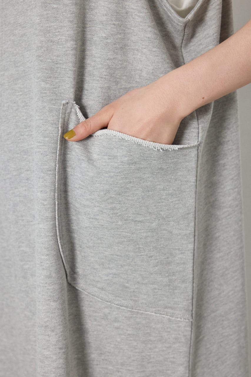 ラフステッチネームスウェットワンピース T.GRY FREE