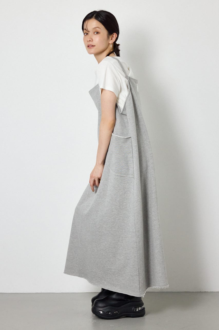 ラフステッチネームスウェットワンピース T.GRY FREE