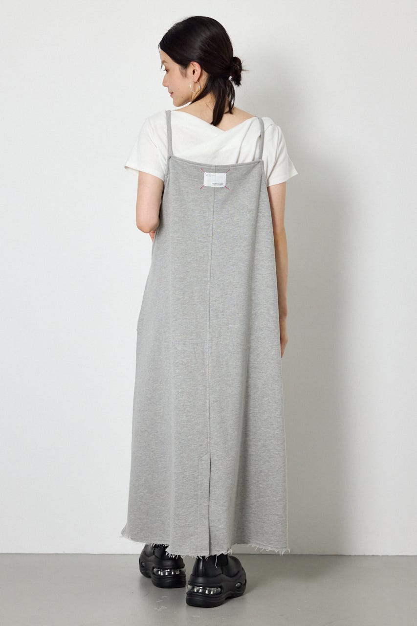 ラフステッチネームスウェットワンピース T.GRY FREE