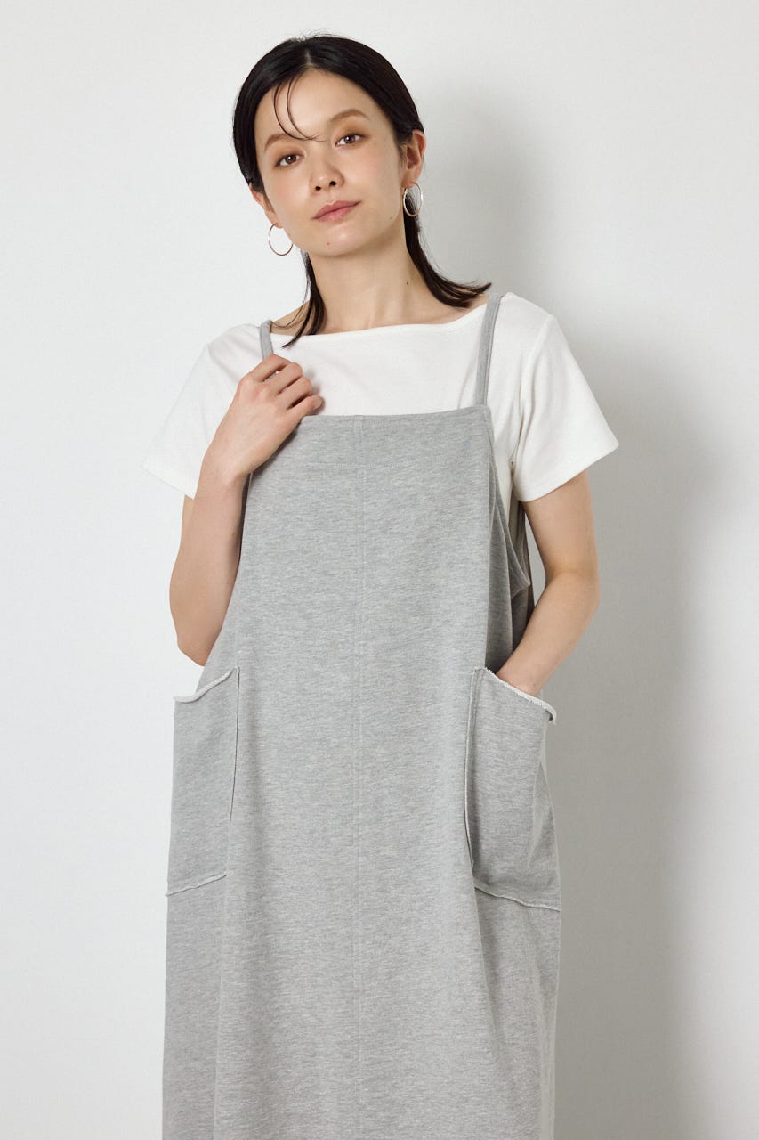 ラフステッチネームスウェットワンピース T.GRY FREE