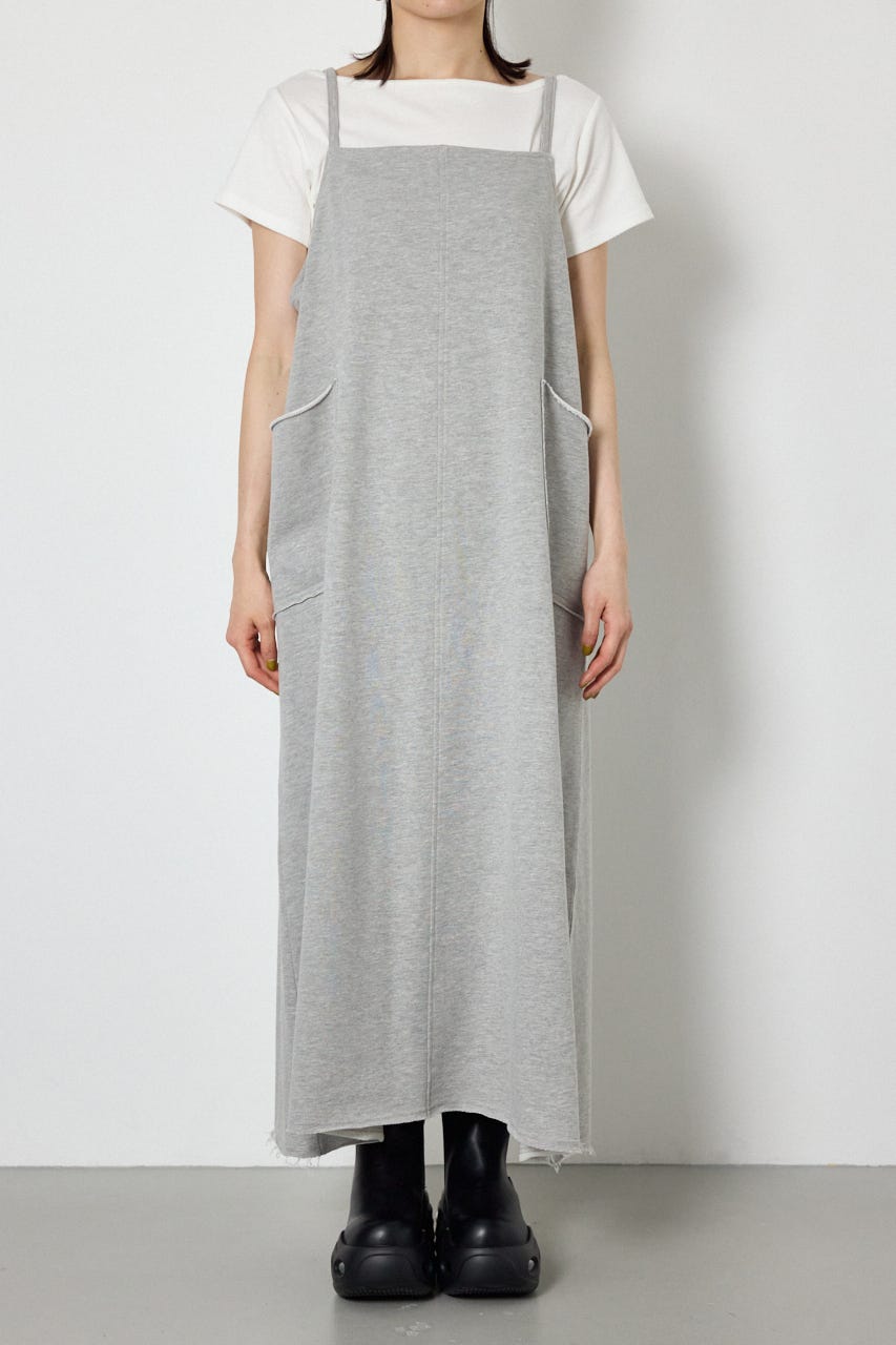 ラフステッチネームスウェットワンピース T.GRY FREE