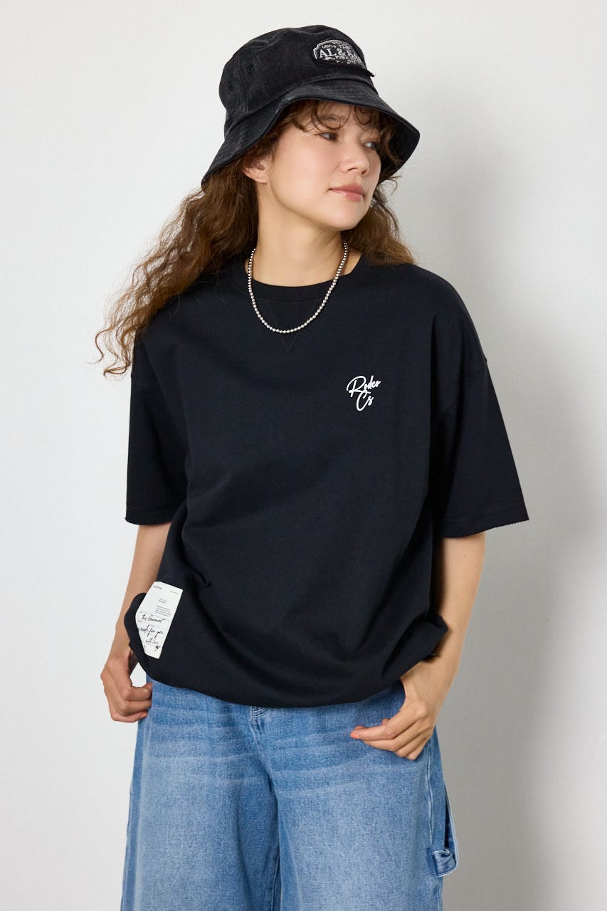 ロゴワイドカットトップス BLK FREE