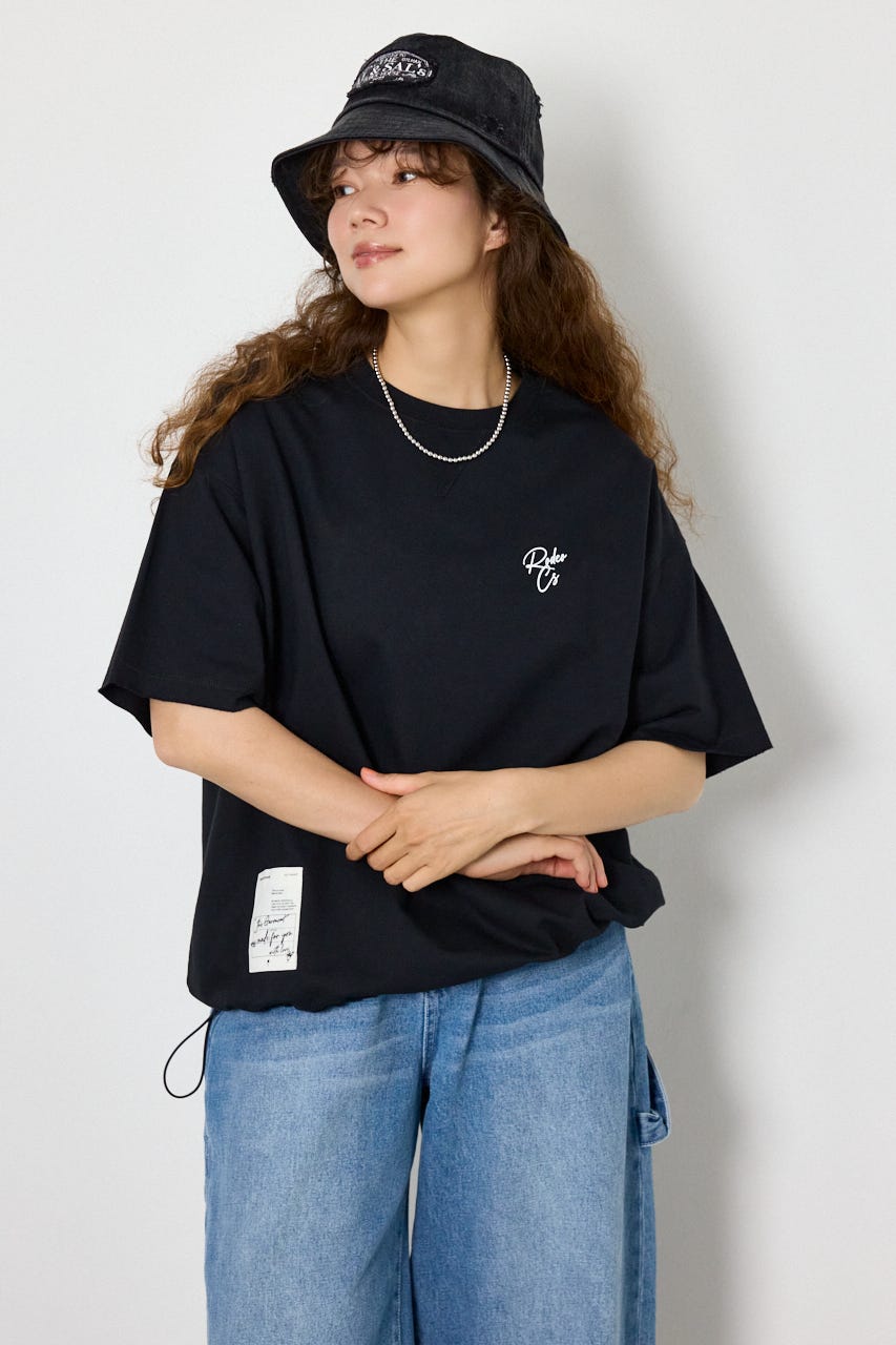 ロゴワイドカットトップス BLK FREE