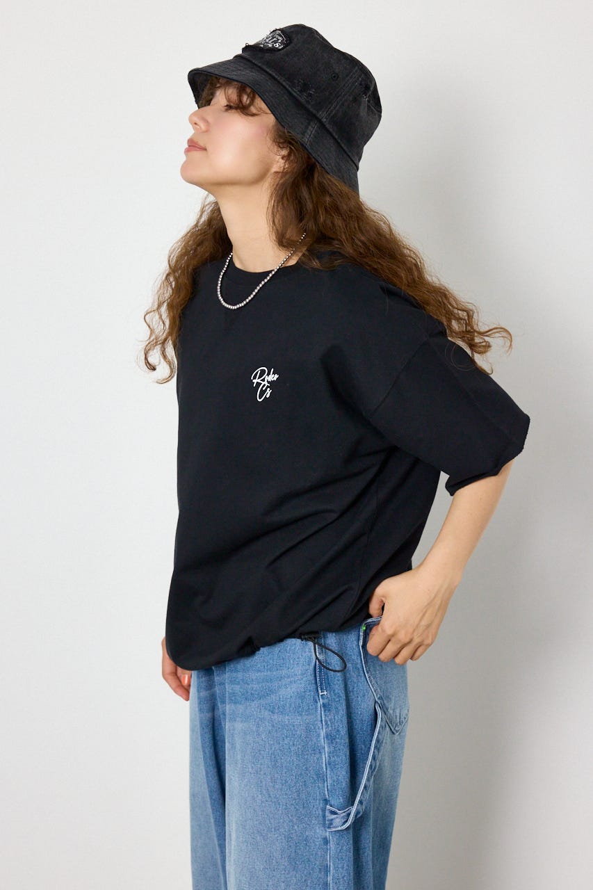 ロゴワイドカットトップス BLK FREE