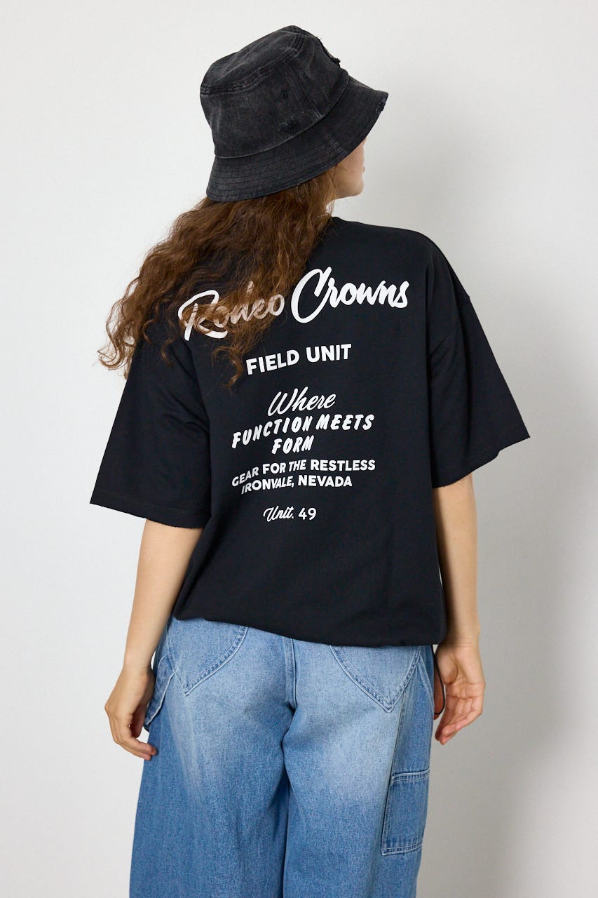 ロゴワイドカットトップス BLK FREE