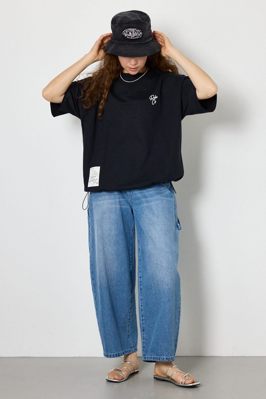 ロゴワイドカットトップス BLK FREE
