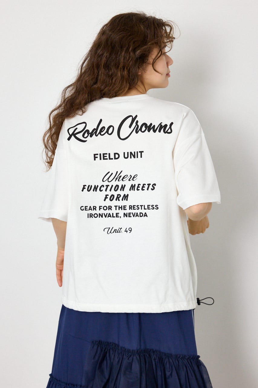 ロゴワイドカットトップス O/WHT FREE