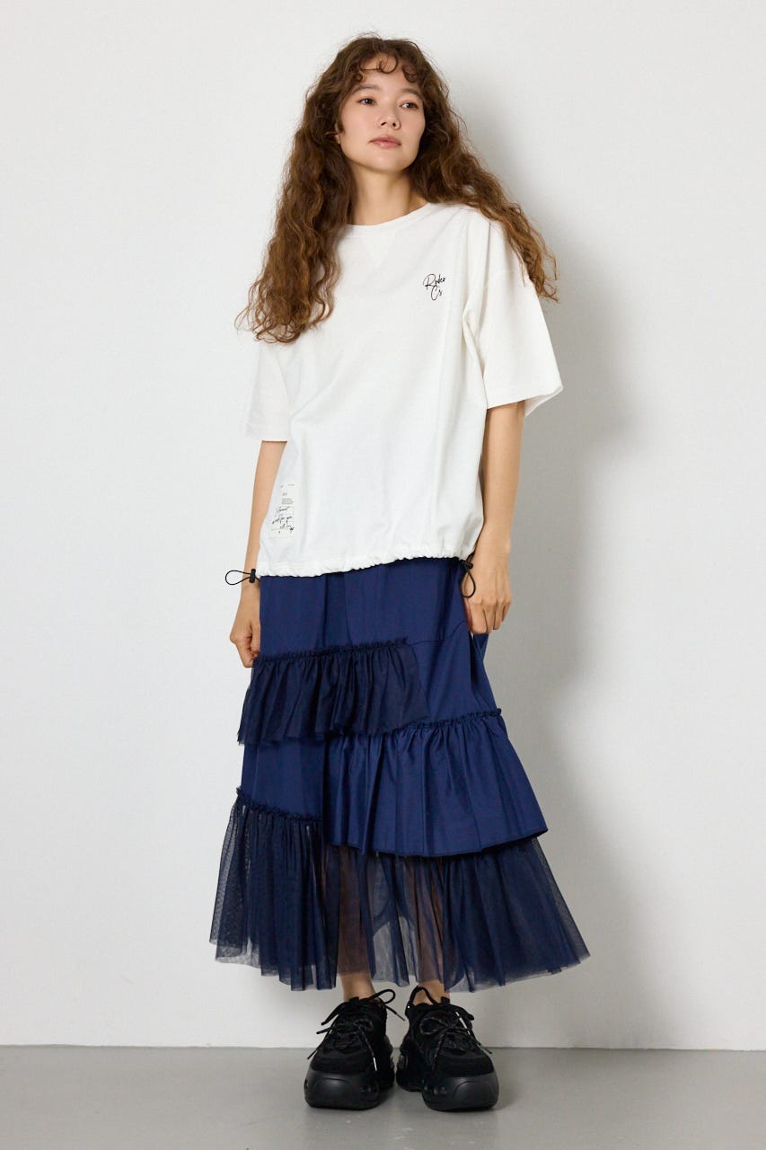 ロゴワイドカットトップス O/WHT FREE