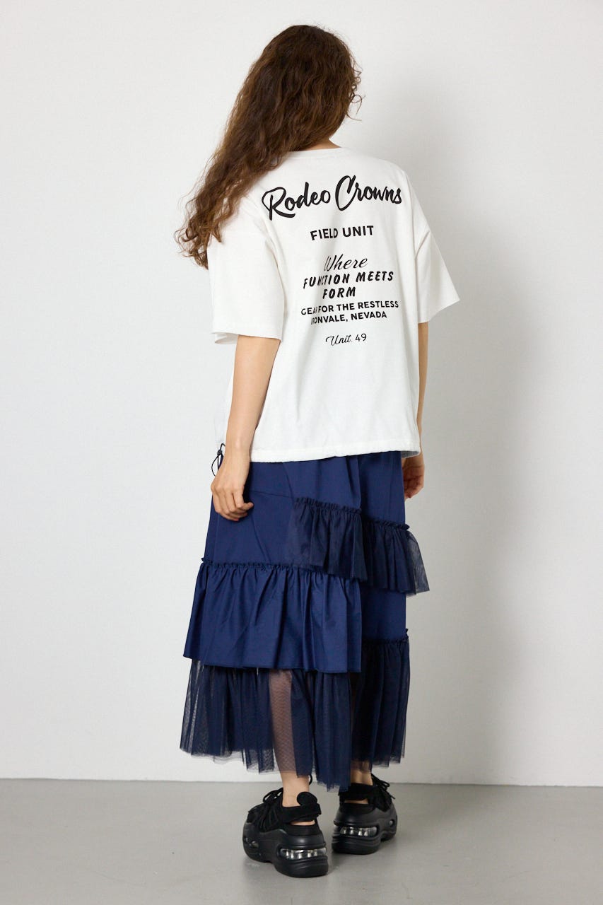 ロゴワイドカットトップス O/WHT FREE