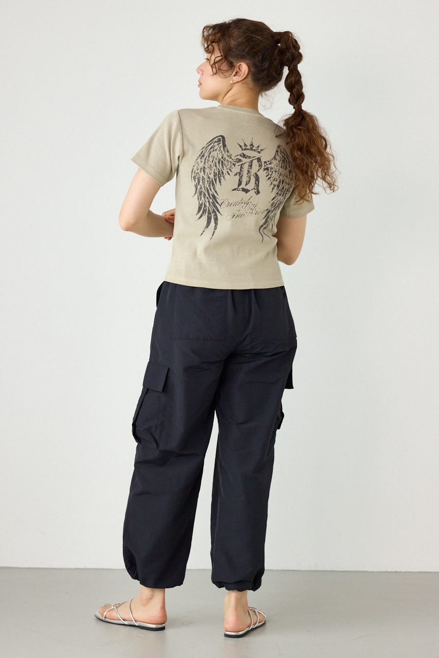 スパンリブピグメントTシャツ BEG M