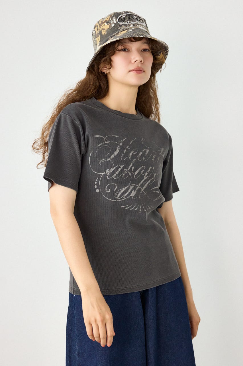 スパンリブピグメントTシャツ C.GRY S