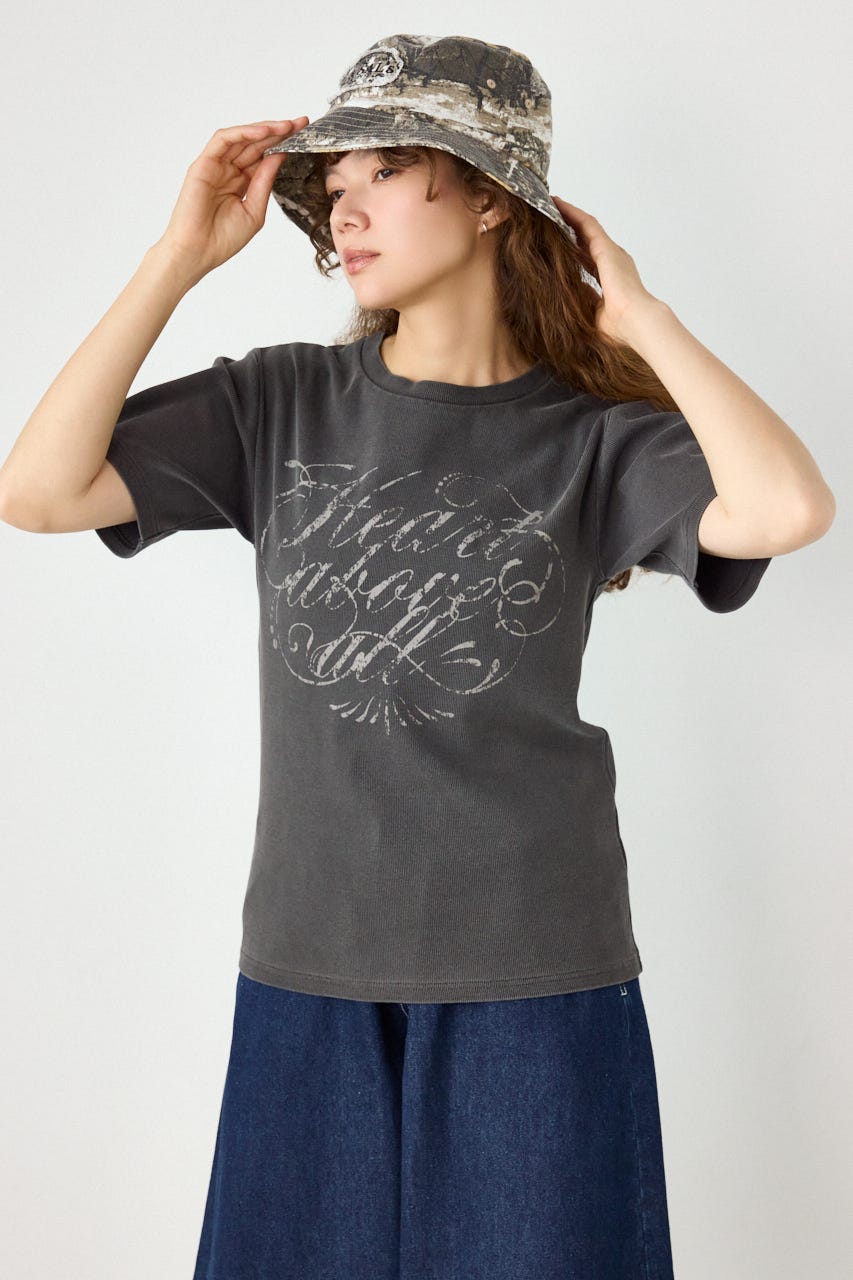 スパンリブピグメントTシャツ C.GRY S