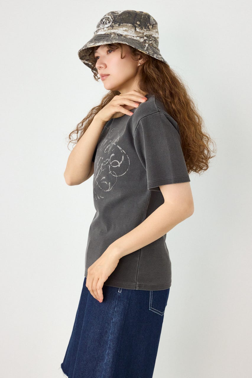 スパンリブピグメントTシャツ C.GRY S